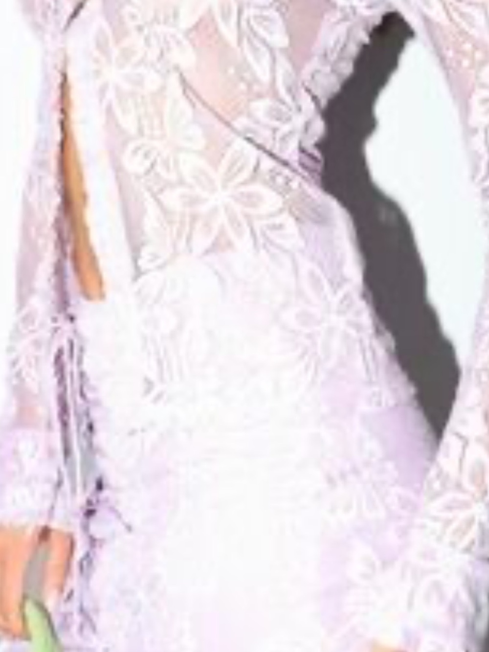 Lace Floral Sheath Blouse/Cardigan in Light Lavender